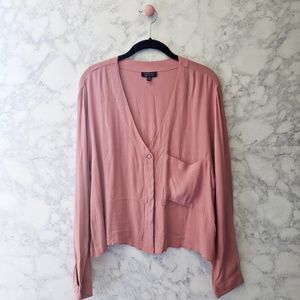 TOPSHOP Lightweight Pink Office Blouse